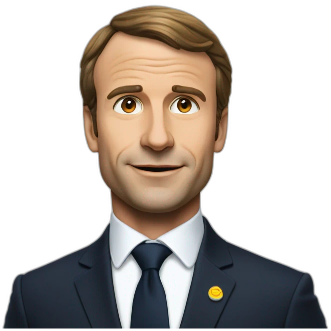 macron sur le sommet d'une fusée emoji