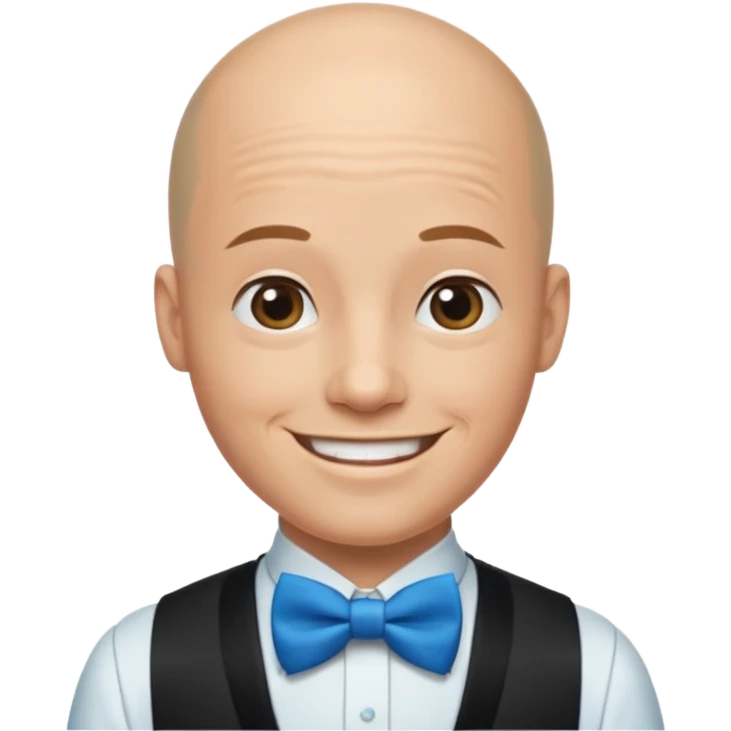 Bald with blue bow tie,waiter emoji