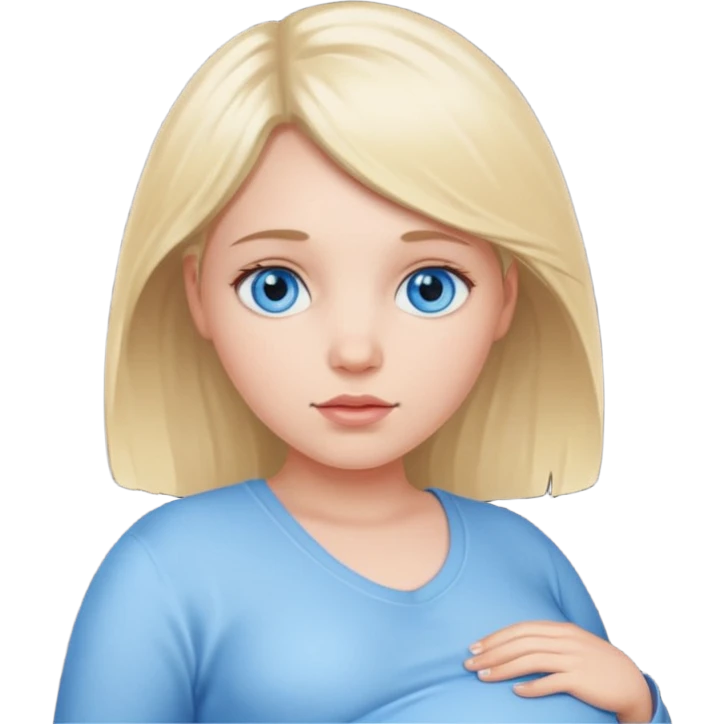 Беременная девушка с голубыми глазами и светлыми волосами emoji