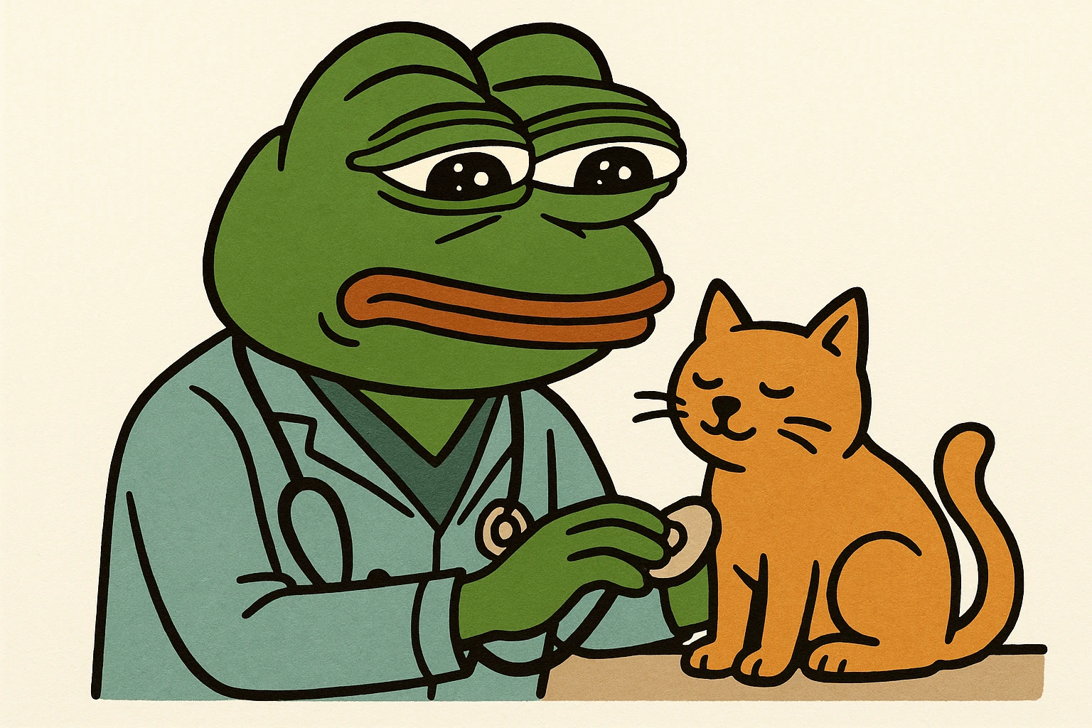veterinarian examining a cat emoji