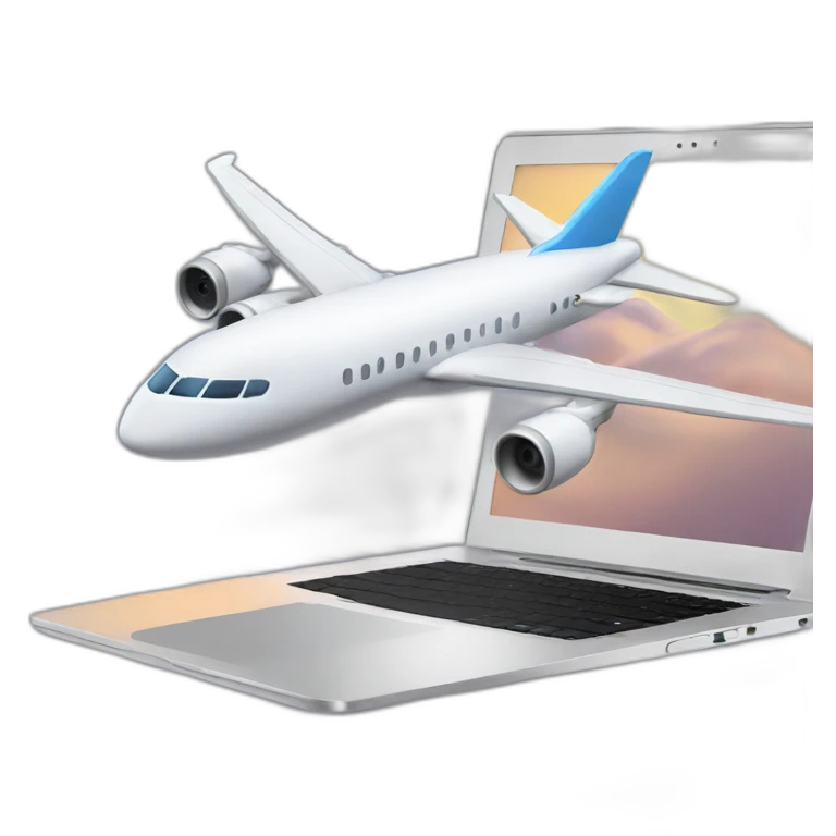 plane laptop and train emoji