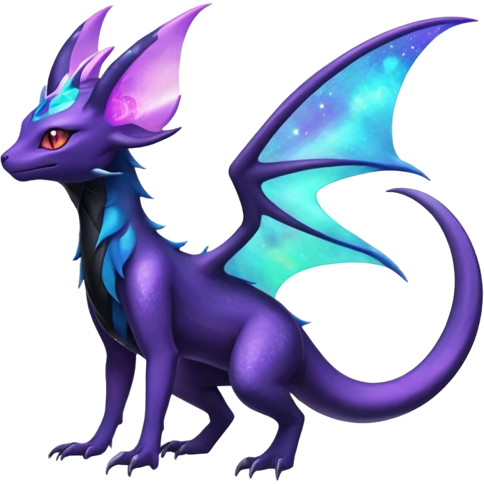 Shiny Ethereal Celestial Nebulae Salandit-Noivern-Espeon-Hybrid (Full body) emoji