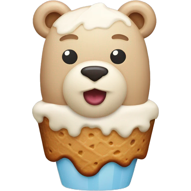 Bear shaped ice cream emoji
