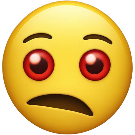Yellow face with red eyes emoji