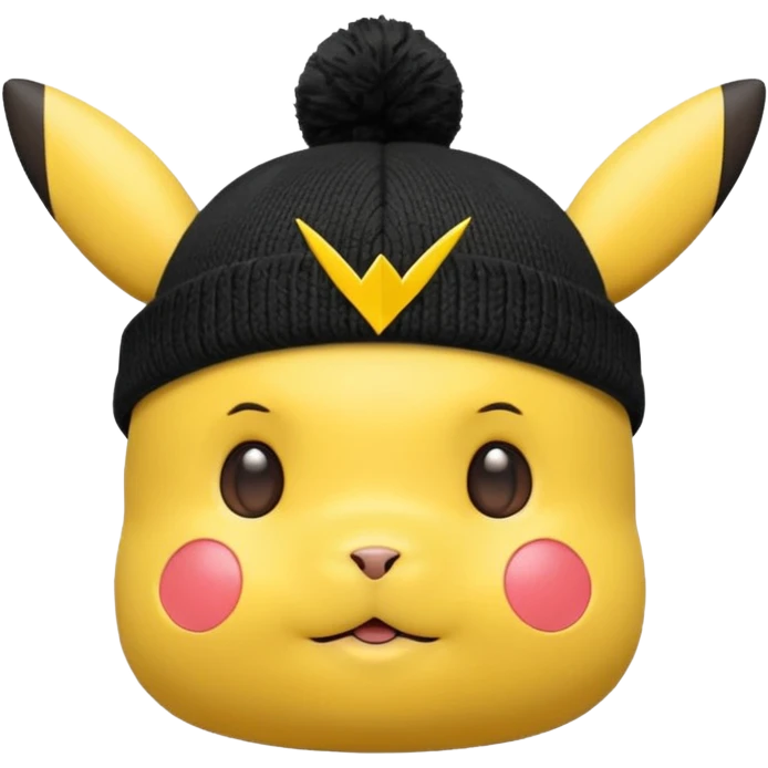 A Pikachu hat black emoji