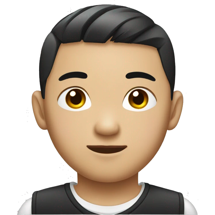 a handsome Chinese boy with a tattoo on his face emoji