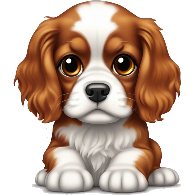 Baby and child dog cavalier king charles tricolor emoji