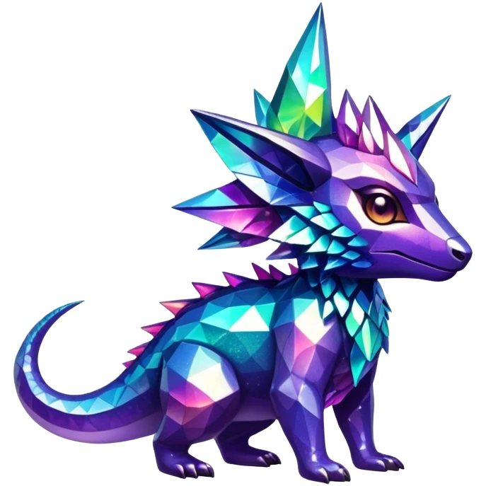Randomly-colored sparkly dark exotic Fakémon-creature emoji