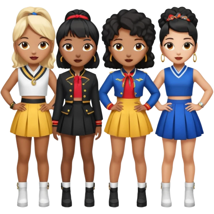 Katseye music group 6 members all girl 2 black girl 1 korean emoji