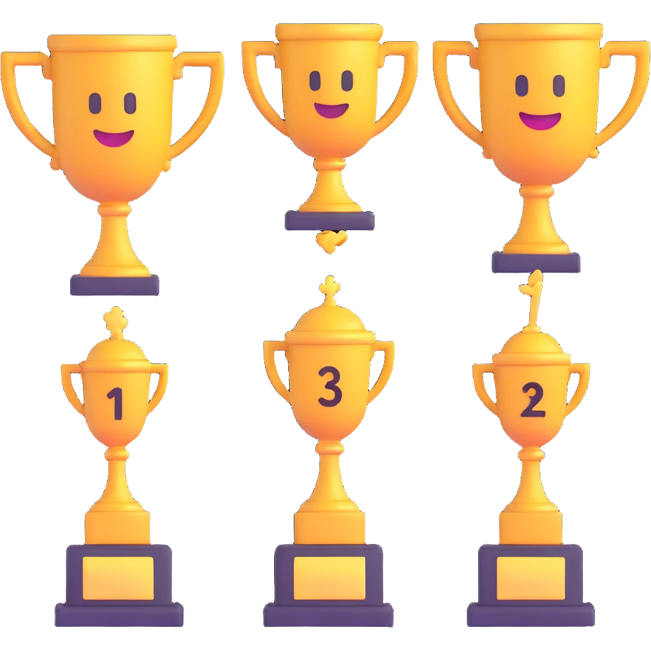 3 winners in 1st, 2nd & 3rd place emoji show  emoji