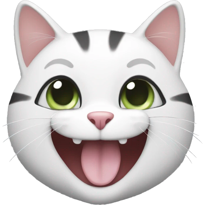 Happy Black and white cat emoji