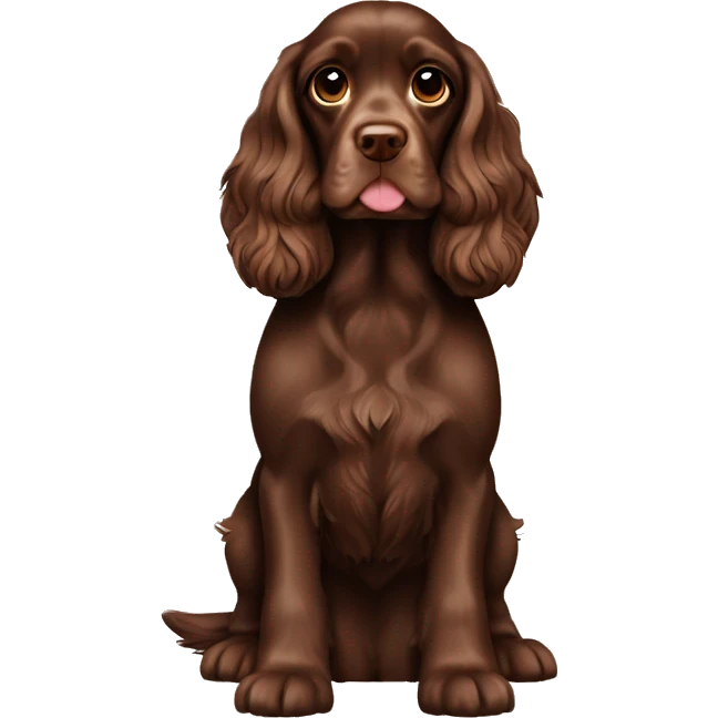 Chocolate English cocker spaniel whit tan emoji