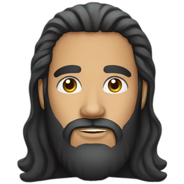 hispanic long hair man with a beard emoji