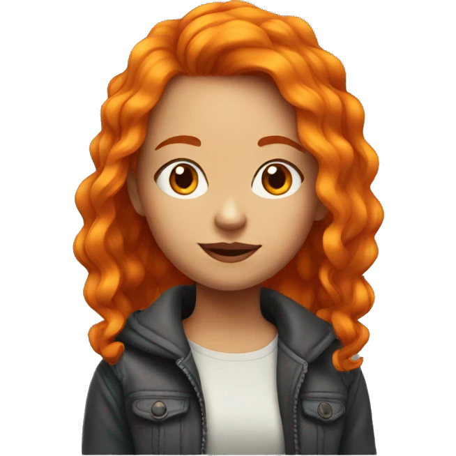 girl with orange hair portrait emoji