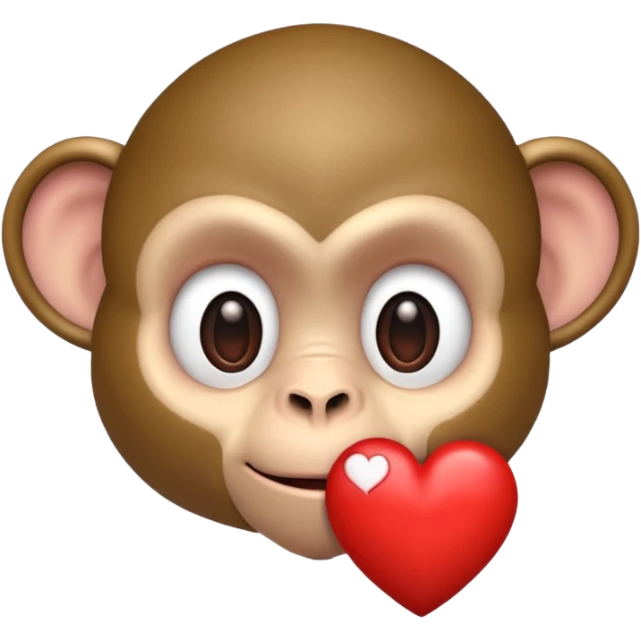 un mono con un corazon pero mas realista emoji