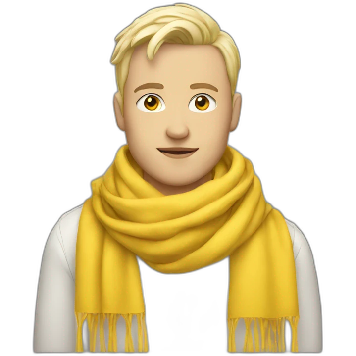 Gay white with yellow scarf emoji