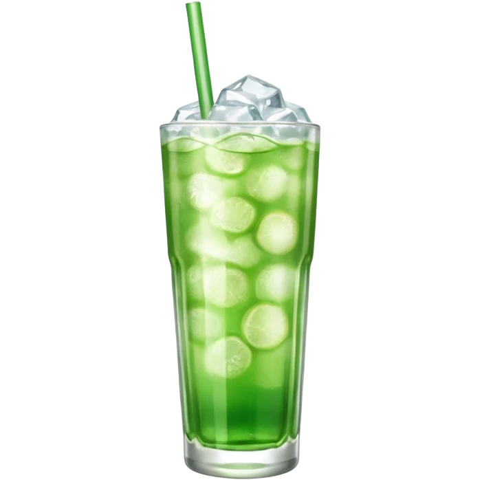 Japanese cream soda green on a glass with ice

 emoji