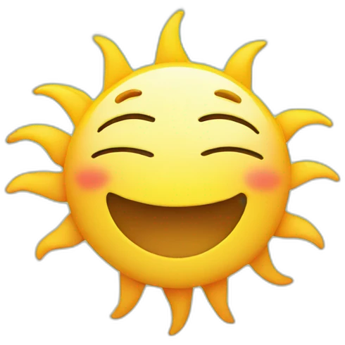 a smiling sun on a rainbow background emoji