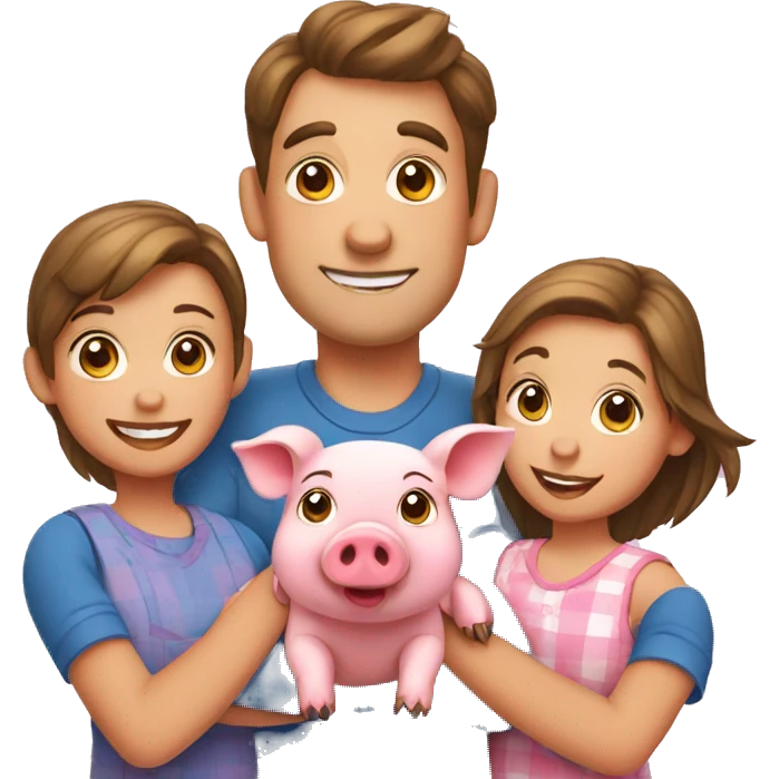 three little pig family emoji