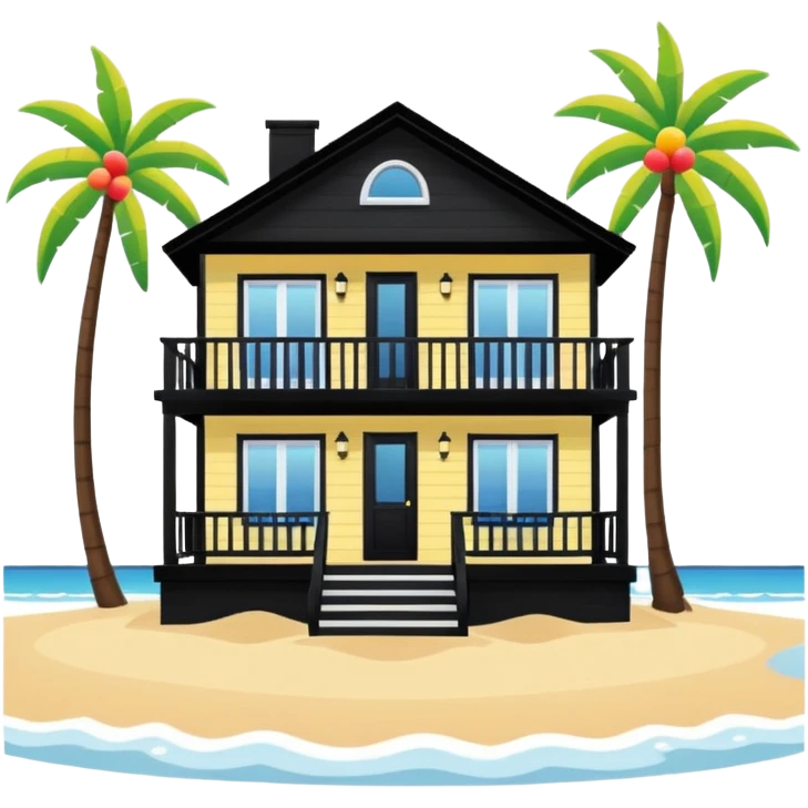 beach house house no trees not wooden like cartoonish almost only the front emoji