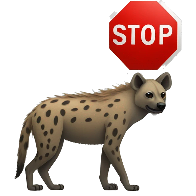 hyena stop sign emoji