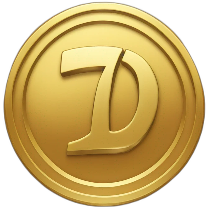 a golden coin with 7 in the middle of ut emoji