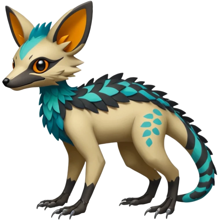 Rare realistic exotic edgy epic pretty beautiful handsome gorgeous aesthetic colorful vibrant Vernid-Trico-species-Fakemon-creature by LiLaiRa, 4 legs, random markings, (full body) emoji