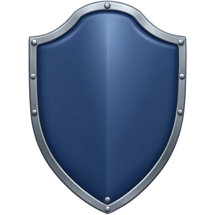 a navy blue shield with a iron glove  emoji