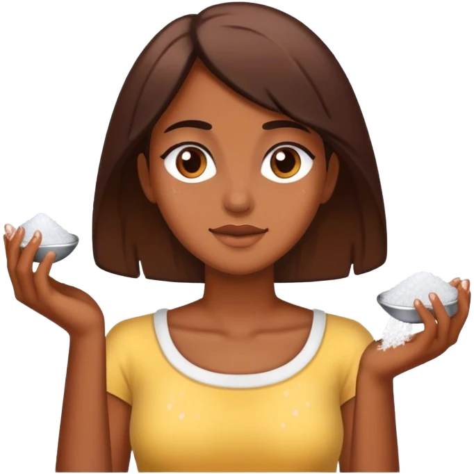 female salt bae sprinkling salt emoji