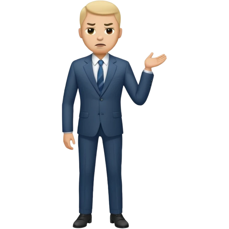 ligth man with a disgusted face full body emoji