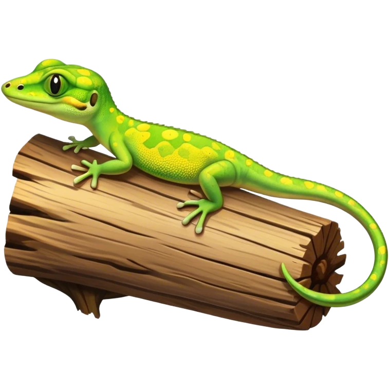 Gecko on a log emoji