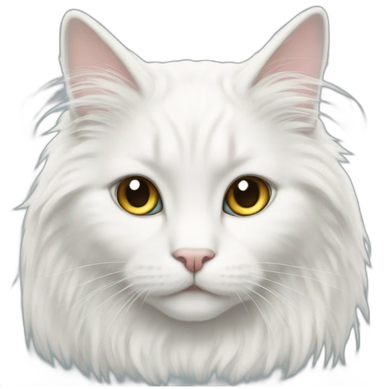 white longhair cat angel emoji