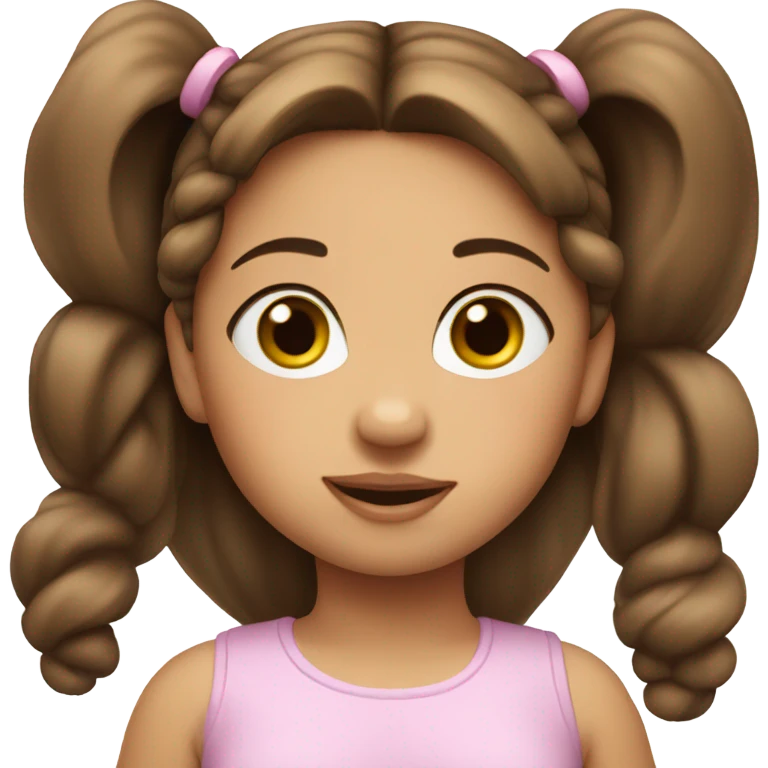 BROWN HAIR BABY GIRL WITH PONYTAILS emoji