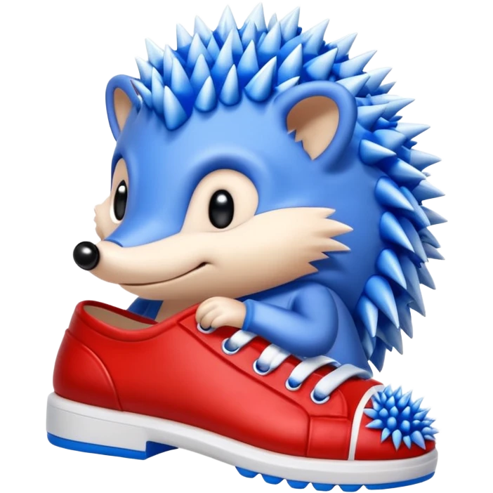 blue hedgehog with red and white shoes emoji