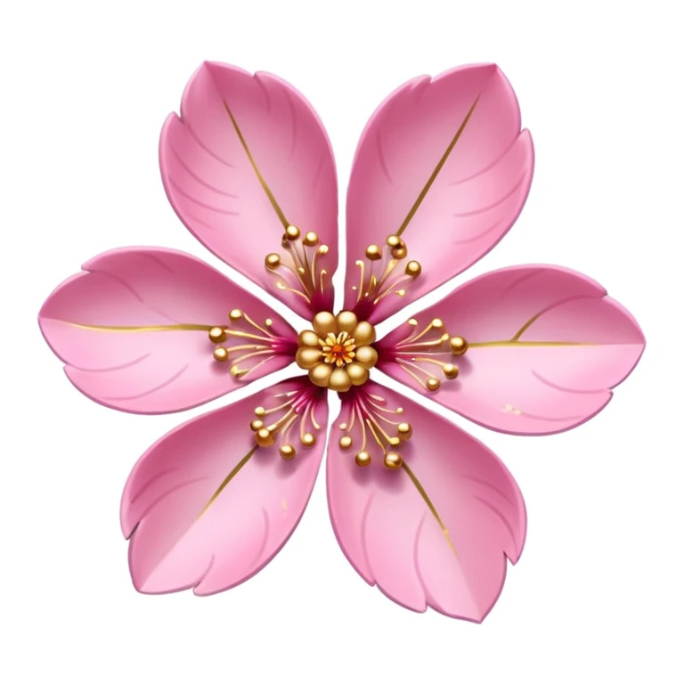 sakura flower with gold leaf emoji