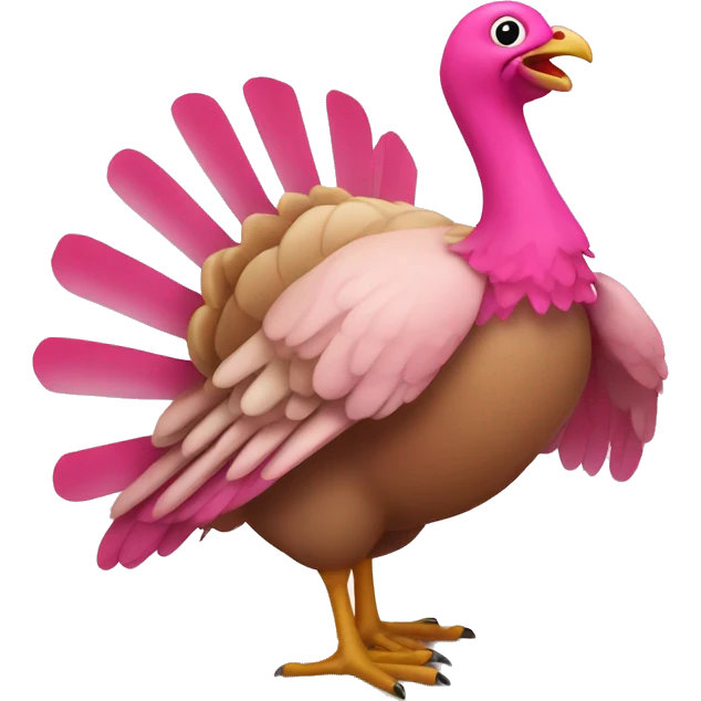 A pink turkey emoji