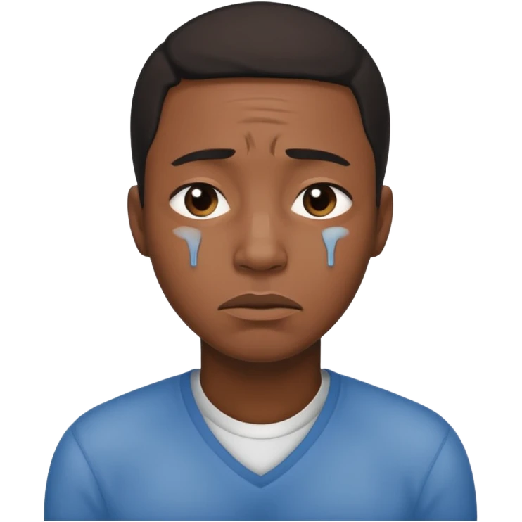 black man having Pity - feeling of sorrow and compassion for another emoji