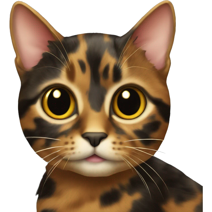 a tortoiseshell cat with a golden stripe on her head emoji