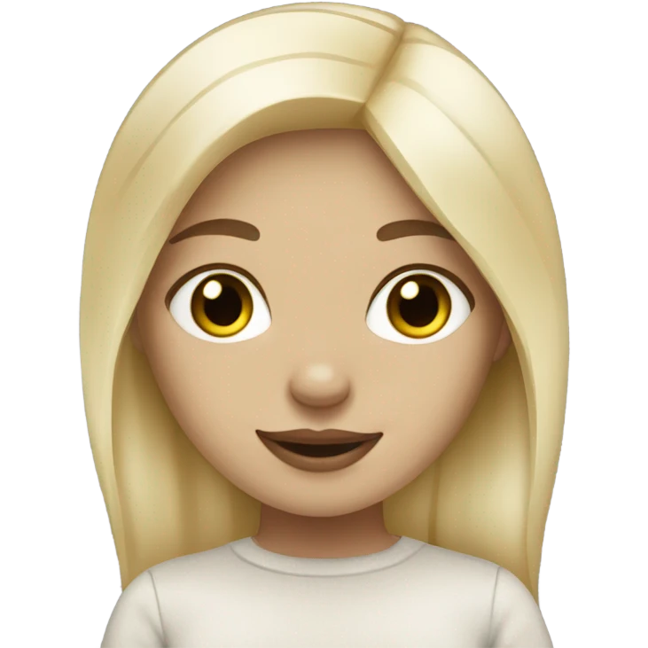 blonde girl with cream husky  emoji