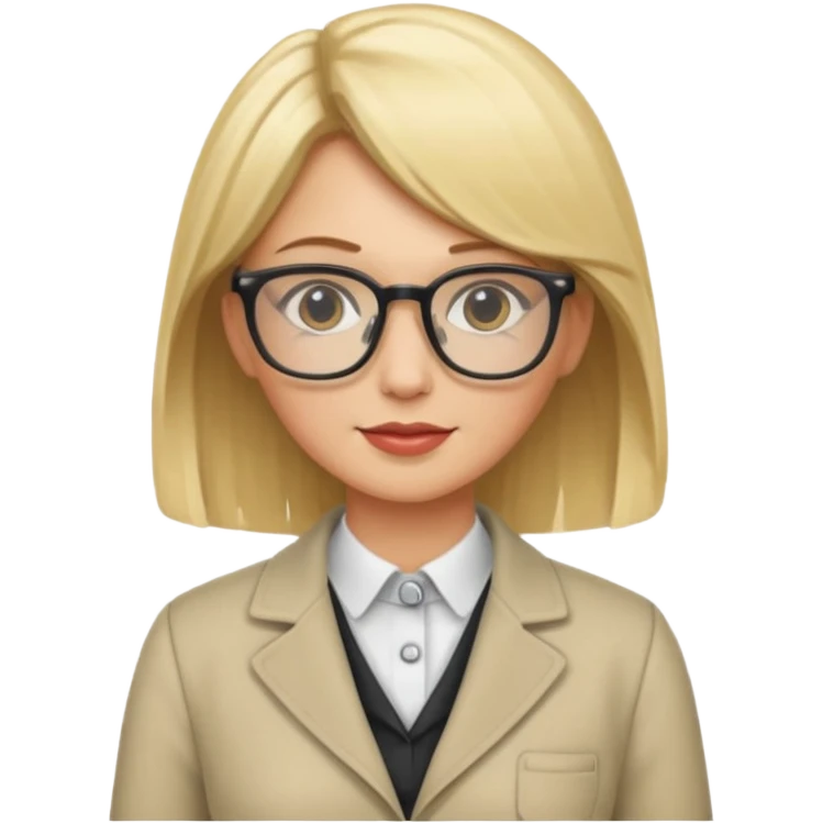 tailor woman with blonde hair and glasses emoji