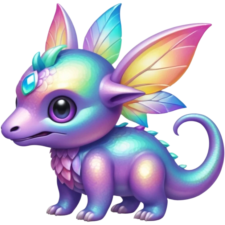 Epic shiny iridescent colorful pastel complex detailed aesthetic-scenic-Fakémon-creature emoji