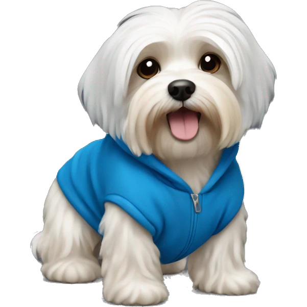 Havanese dog with a blue hoodie emoji