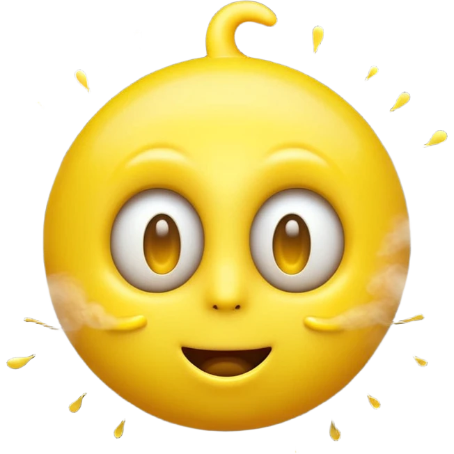 Yellow emoji face with eyes popping out like a spring, steam coming from ears, extreme shock, 3D glossy texture, vibrant colors." emoji