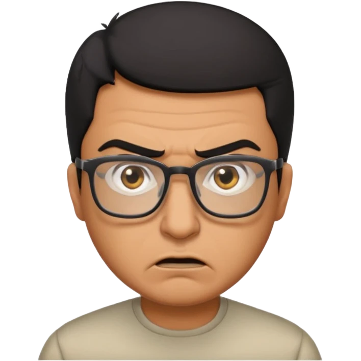 Árabe enojado con lentes.belico emoji
