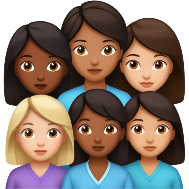 3 filles  : une noire, une chinoise et une latina emoji