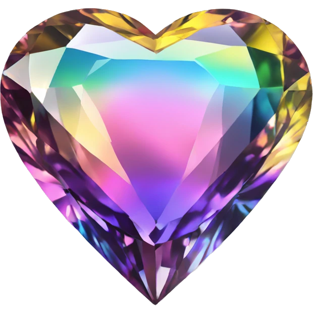 Heart shaped 56-carat rainbow diamond emoji