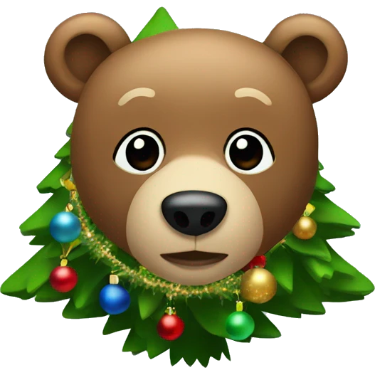 bear in a christmas tree emoji