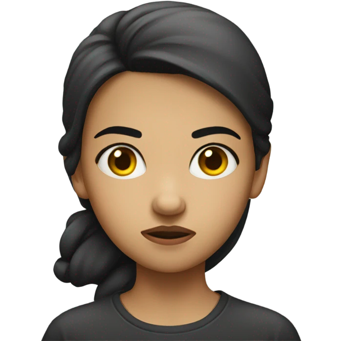 girl, suspicious raised eyebrow emoji