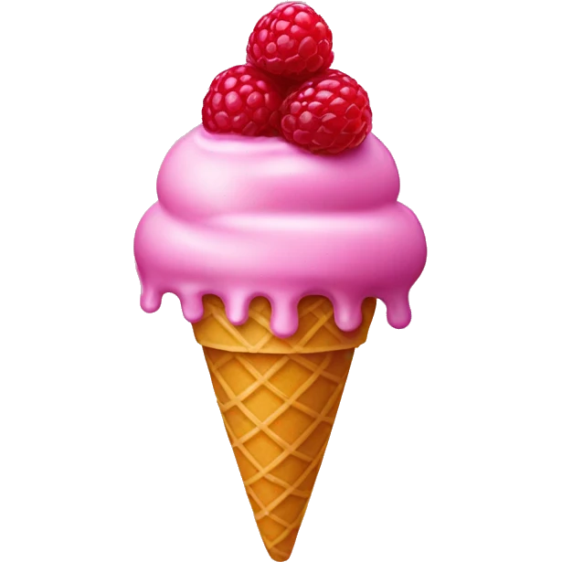 Raspberry ice cream emoji