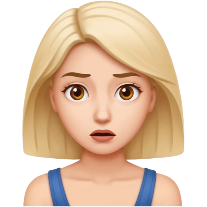 
a woman posing like, "Why?" emoji